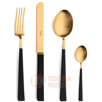 Набор столовых приборов Cutipol Kube Gold Matte на 6 персон 24 пр. \ KU.006.GB