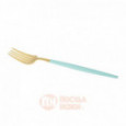 Набор столовых приборов Cutipol Goa Gold Matte Turquoise на 6 персон 24 пр. \ GO.006.TGB