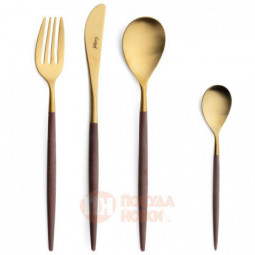 Набор столовых приборов Cutipol Mio Matte Brown Gold на 6 персон 24 пр. \ MI.006.BGB