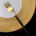 Набор столовых приборов Cutipol Nau Gold Matte Black на 6 персон 24 пр. \ NA.006.GB