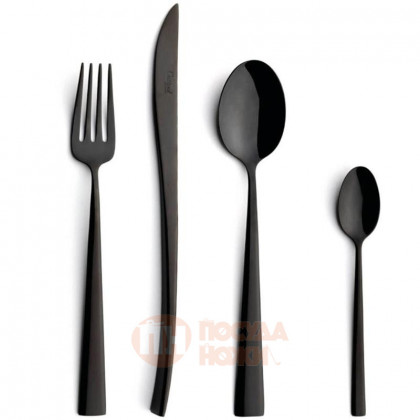 Набор столовых приборов Cutipol Duna Black Bright на 6 персон 24 пр. \ DU.006.BL