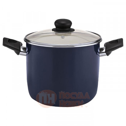 Высокая кастрюля из эмалированной стали со стеклянной крышкой 8.1л 24 см BEKA Kitchen Fun Boheme \ 14933244