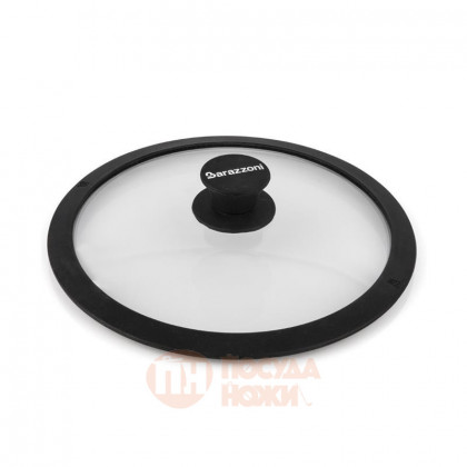 Стеклянная крышка с силиконовым ободом Silicone 20 см прозрачный/черный Barazzoni \ 849134020