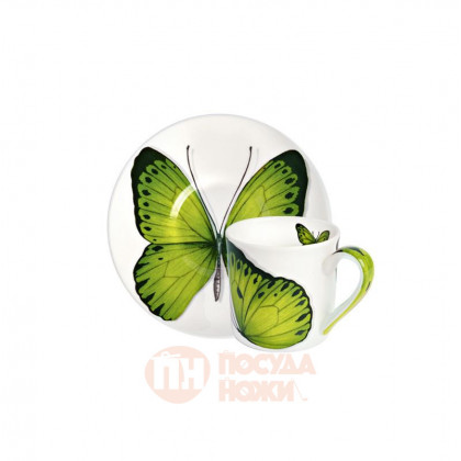 Taitu Фарфоровая кофейная пара Butterfly 100 мл Freedom (1-891-B)