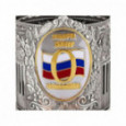 Подстаканник никелированный с позолотой и эмалью "О" Кольчугино \ С18708/244