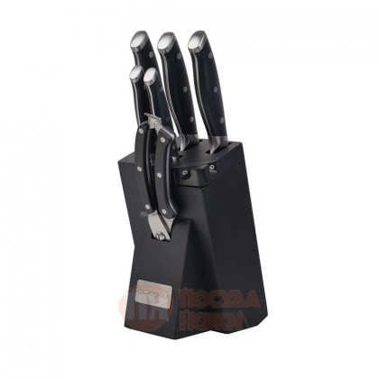 Набор кухонных ножей Tartar в подставке, 5 ножей, ножницы OKROSHKA \ OK913SP-SET