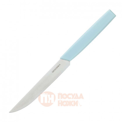 Нож для стейка OKROSHKA САЛАТ, лезвие 12 см, голубая ручка  \ OK225P-BL-ST