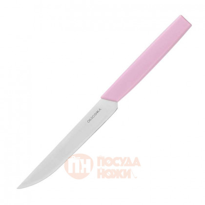 Нож для стейка OKROSHKA САЛАТ, лезвие 12 см, розовая ручка  \ OK225P-PN-ST