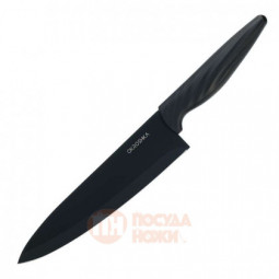 Нож поварской OKROSHKA КРУТОН, черное лезвие,19,3 см  \ OK912P-B-CH