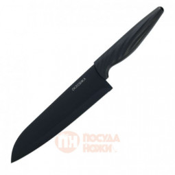 Нож сантоку OKROSHKA КРУТОН, черное лезвие, 18,7 см  \ OK912P-B-SN