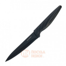 Нож универсальный OKROSHKA КРУТОН, черное лезвие,11,8 см  \ OK912P-B-UT
