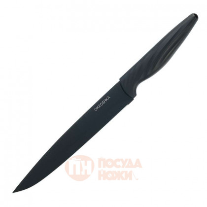 Нож филейный OKROSHKA КРУТОН,черное лезвие,19,8 см  \ OK912P-B-FL