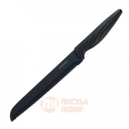 Нож хлебный OKROSHKA КРУТОН,черное лезвие,19,9 см  \ OK912P-B-BR