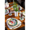 Подстановочная салфетка фигурная из кожи, белый 37x44 см + подстаканник Vero \ 411006/421006