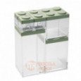 Набор пластиковых контейнеров квадратных 100/500/1000/1500 мл зеленый 4 шт Omada \ 6513NA